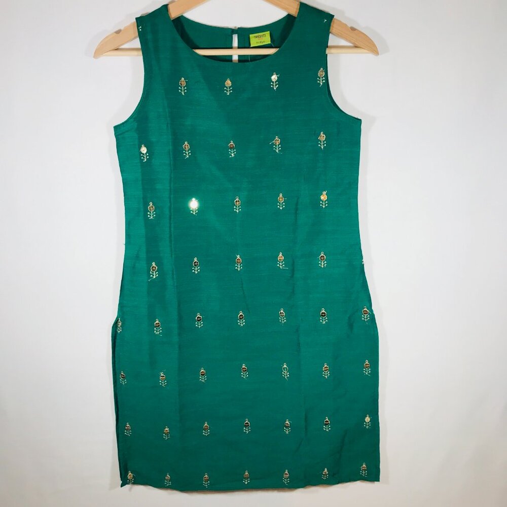 Srishti Girl's 11-12 Green Sleeveless Dress NWT